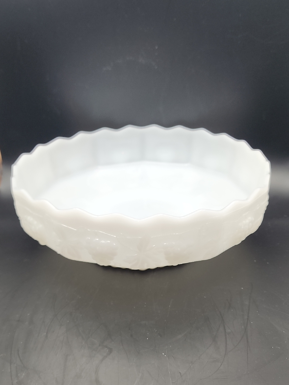 Fire-King Milk Glass Pedestal Fruit Bowl Anchor Hocking MCM